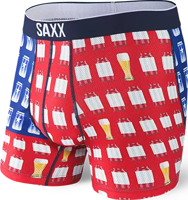 Bokserki męskie sportowe SAXX VOLT Boxer Brief amerykański pilsner – czerwone
