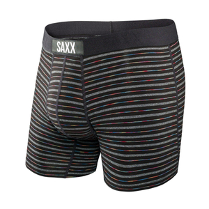 Bokserki męskie szybkoschnące SAXX VIBE Boxer Brief kolorowe paski - czarne