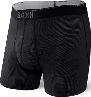 Bokserki męskie trekkingowe / sportowe z rozporkiem SAXX QUEST Boxer Brief Fly – czarne